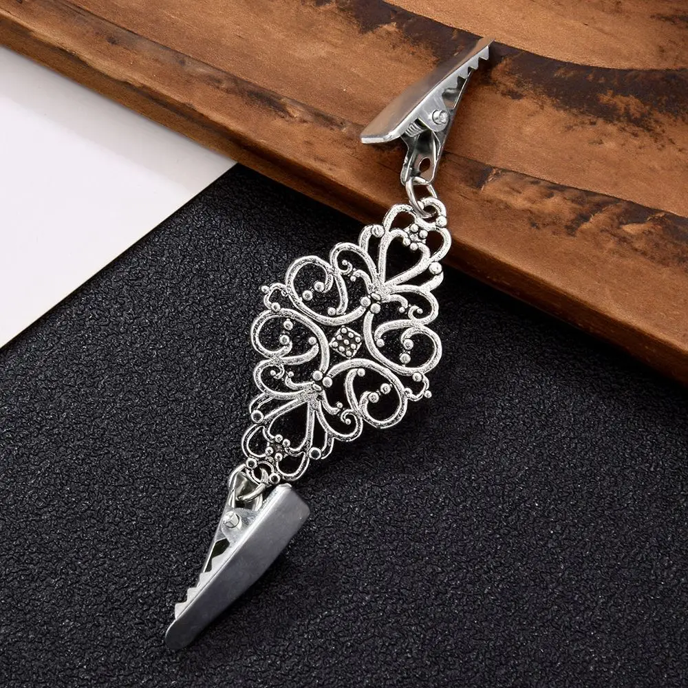 실용적인 레트로 합금 소재 여성 드레스 장식 패션 가디건 클램프 의류 클립 패스너 옷감용 클램프