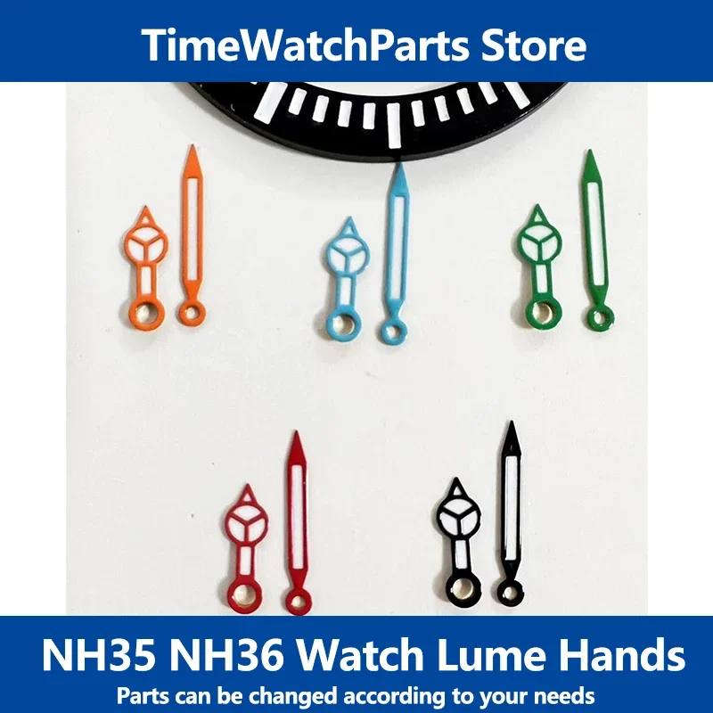 Nh35 Lancette Dell'Orologio Verde Luminoso Arancione Blu Lancette Dell'Orologio Per Nh35 Nh36 4R 7S Movimento Automatico Lancette Orologio Da Uomo Sei