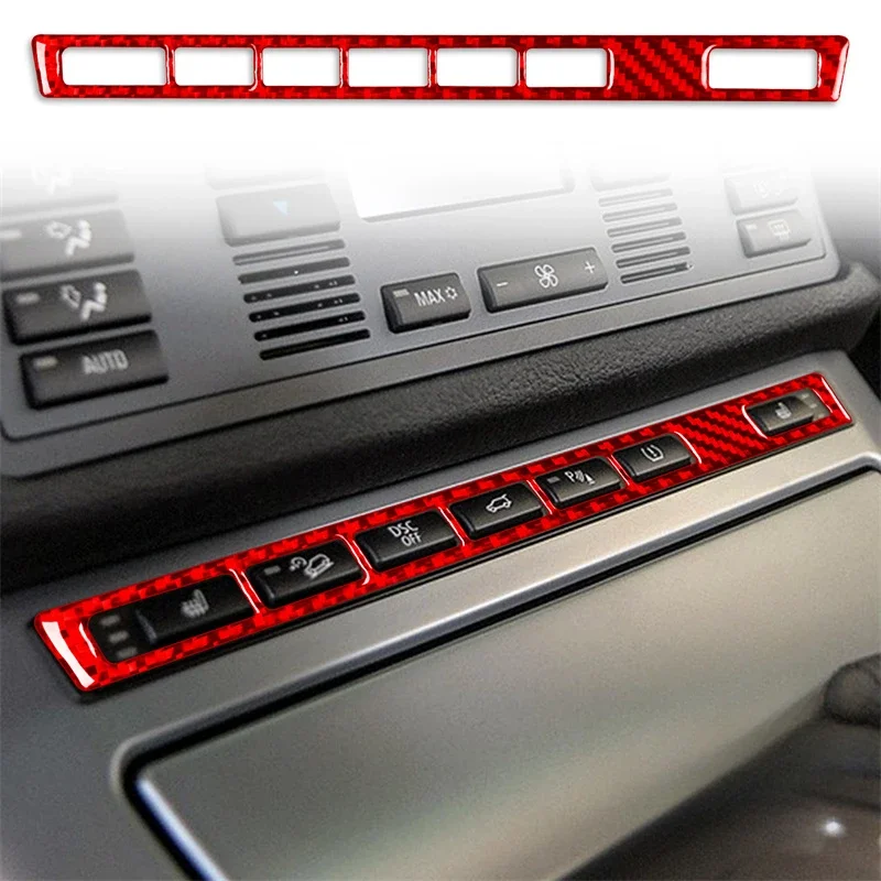 

For BMW X5 E53 2000 2001 2002-2006 Carbon Fiber Stickers Car Seat Heating Panel Decoration Cover Trim interior Car Accessories