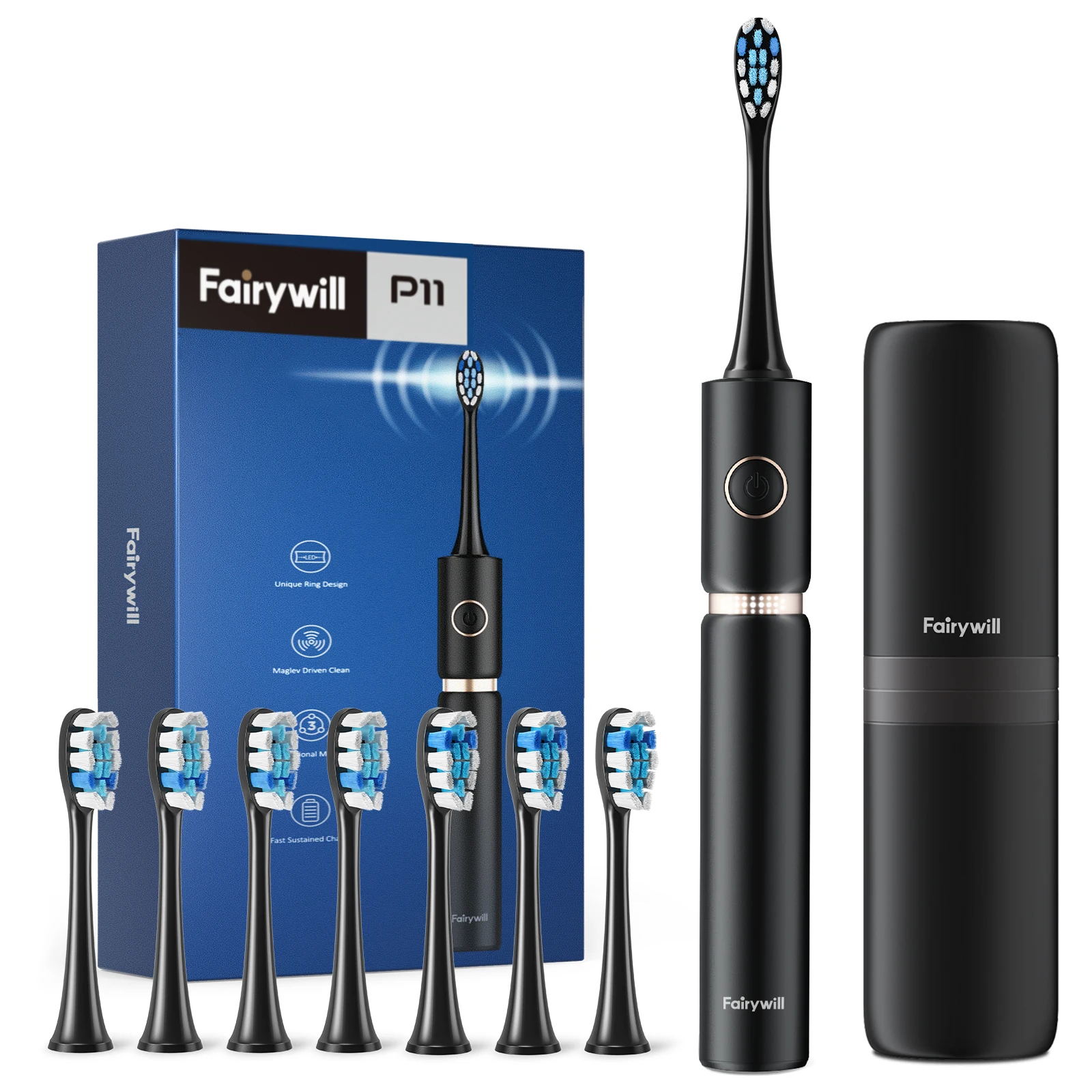 Fairywill P11 Sonic Whitening Electric Toothbrush Rechargeable USB