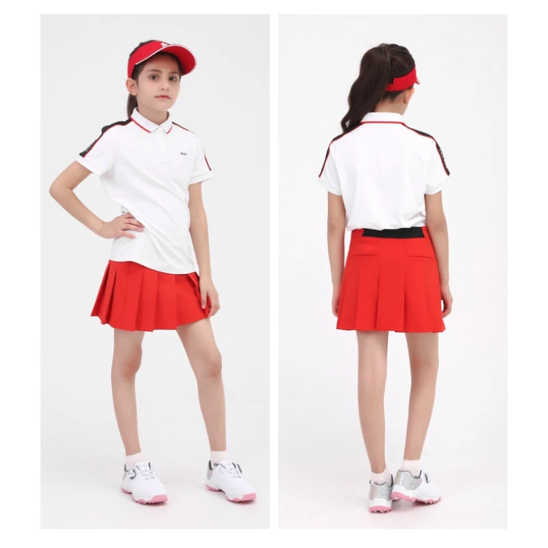 PGM Children's Golf Skirts Sports Clothing Girls Tennis Skirt Autumn Youth A-line Pleated Skort