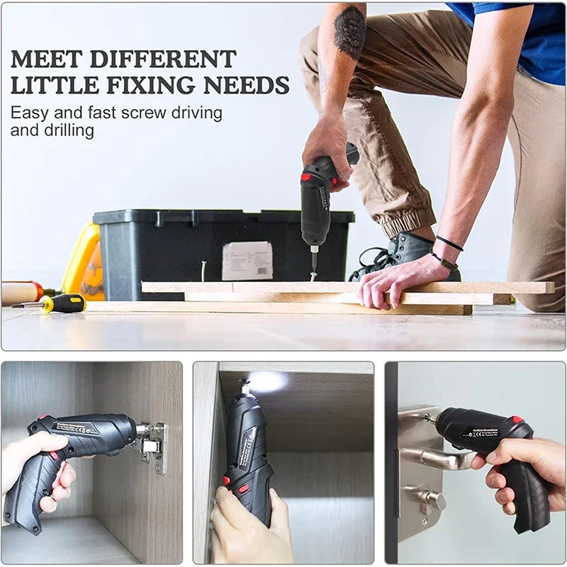 Electric Drill 4.2V Cordless Power Tools Set 1800mAh Lithium Battery Mini Household Screwdriver