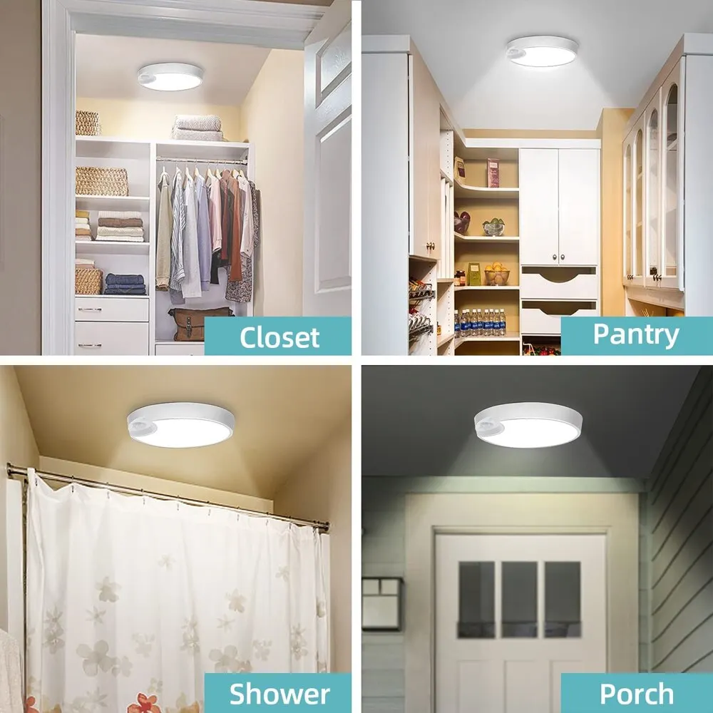 LED Sensor Ceiling Light with Motion Sensor USB Rechargeable with Remote Dimmable led ceiling light ceiling light motion sensor ceiling lamp for Closet Shower Stairs Storage Hallway
