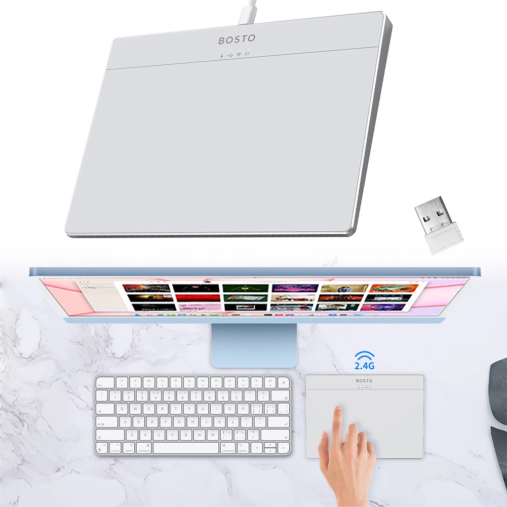 Bluetooth-Compatible Touchpad High Precision Haptic Feedback USB Touchpad Mouse Wired Precision Trackpad for Desktop Laptop User