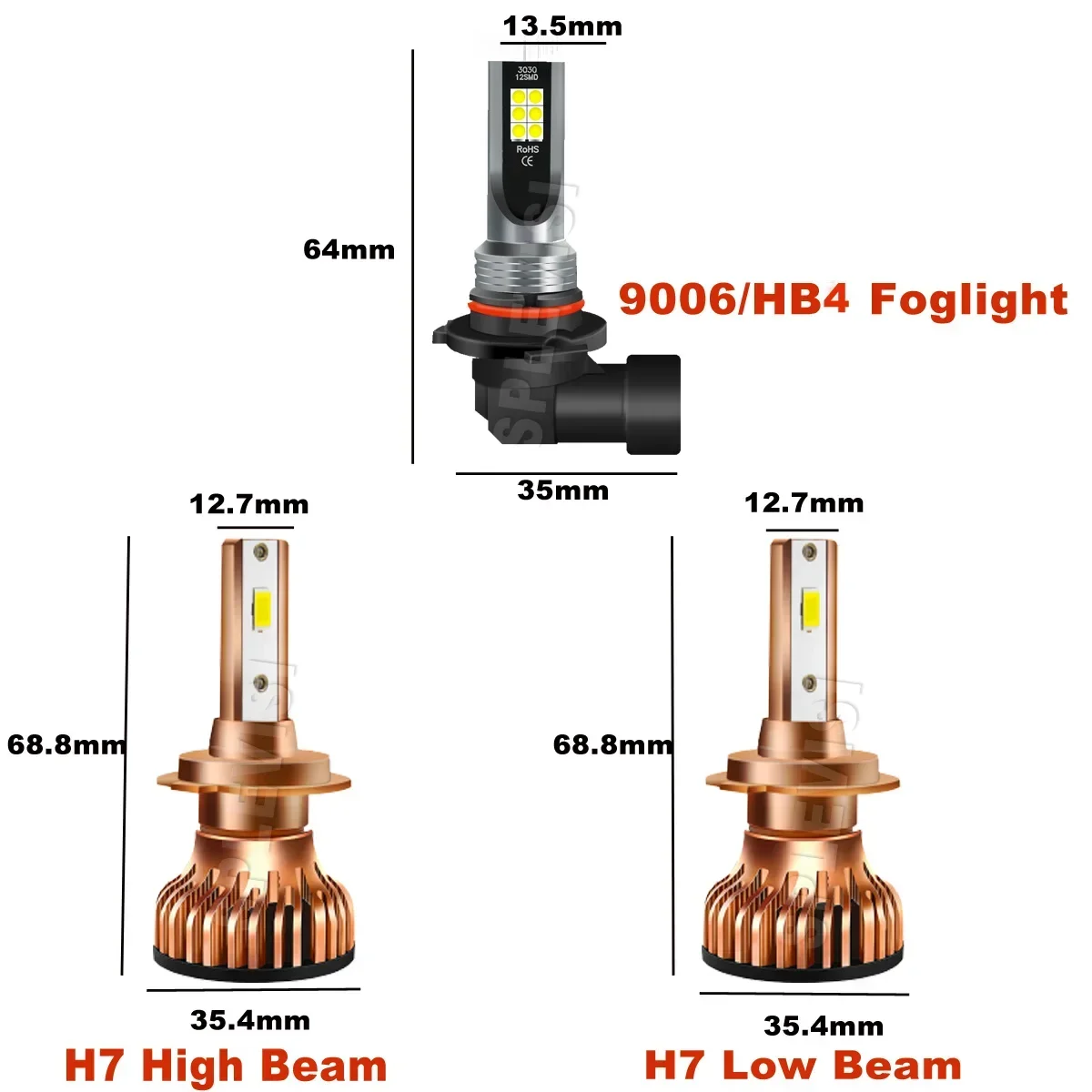 Led Car Light HID White Headlight High Low Beam Foglamp H7 H7 9006 For Hyundai Tiburon 2003 2004 2005 2006 Plug And Play 12V 24V