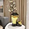 Black Gold Gradient Color General Tank Golden Porcelain Ginger Jar Creative Vases Dresser Table Jewelry Cosmetic Container 5