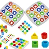 Geometric Puzzles Shape Color Matching Board Preschool Educational Montessori Toys Kids Brain Teaser Puzzle Logic Game with Card 1