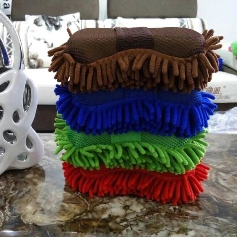 Microfiber Car Wash Sponge Cleaning Tools Car Detailing Care Brushes Chenille Washing Towel Car Acessories Auto Clean Gloves