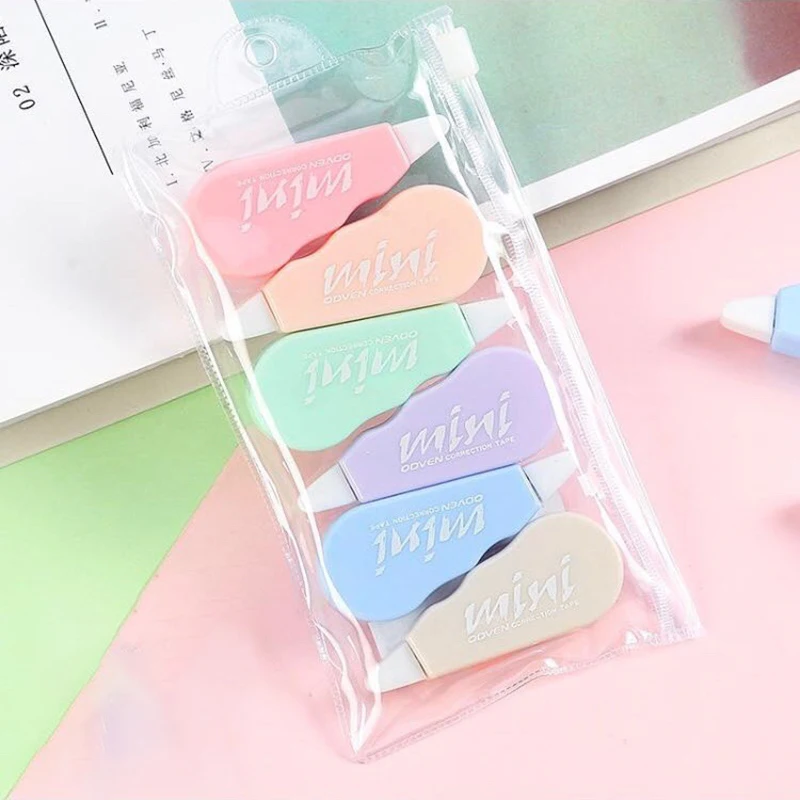 Correction Tape 6pcs Morandi Color Correction Tapes Kawaii White Out Correction Band Writing Tools Korean Stationery Office Supplies