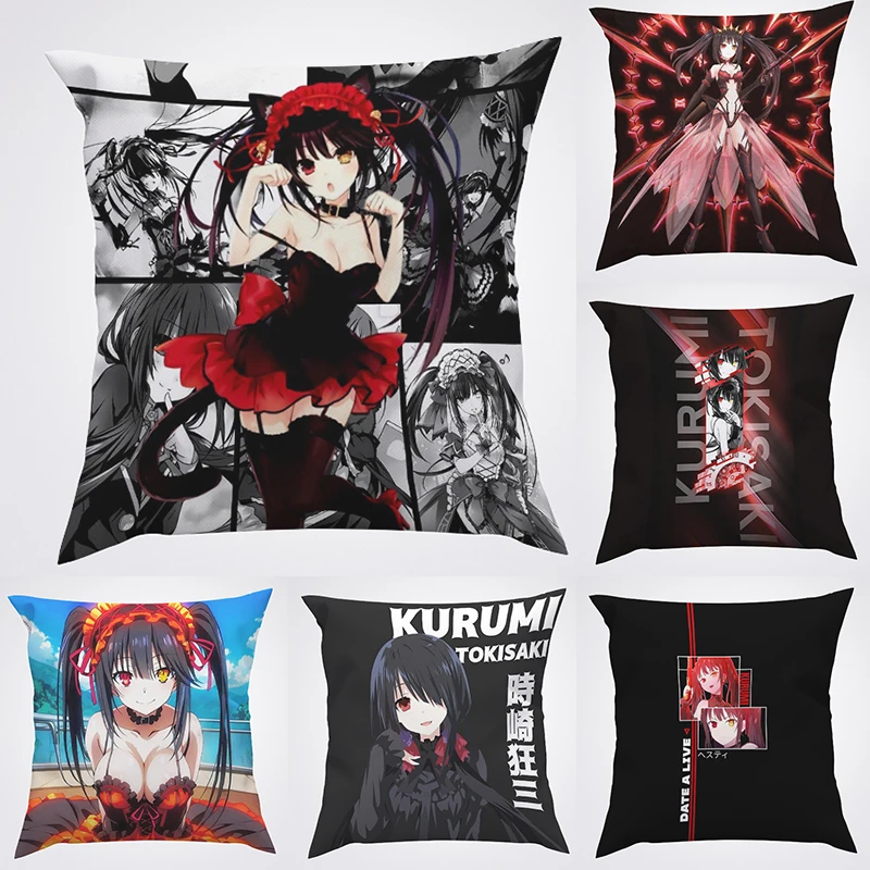 

Decorative Pillows Covers Pillow Free Shipping Tokisaki Kurumi Sofa Anime Pillowcases Cushions Cover Bed Cushion 45x45 Fall Body