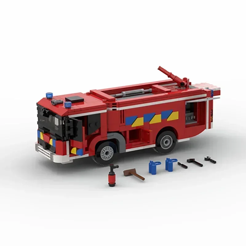 Moc 빌딩 블록 자동차 시리즈 벨기에 소방차 물 탱커 모델 기술 브릭 브랜드 차량 DIY 장난감, 선물용