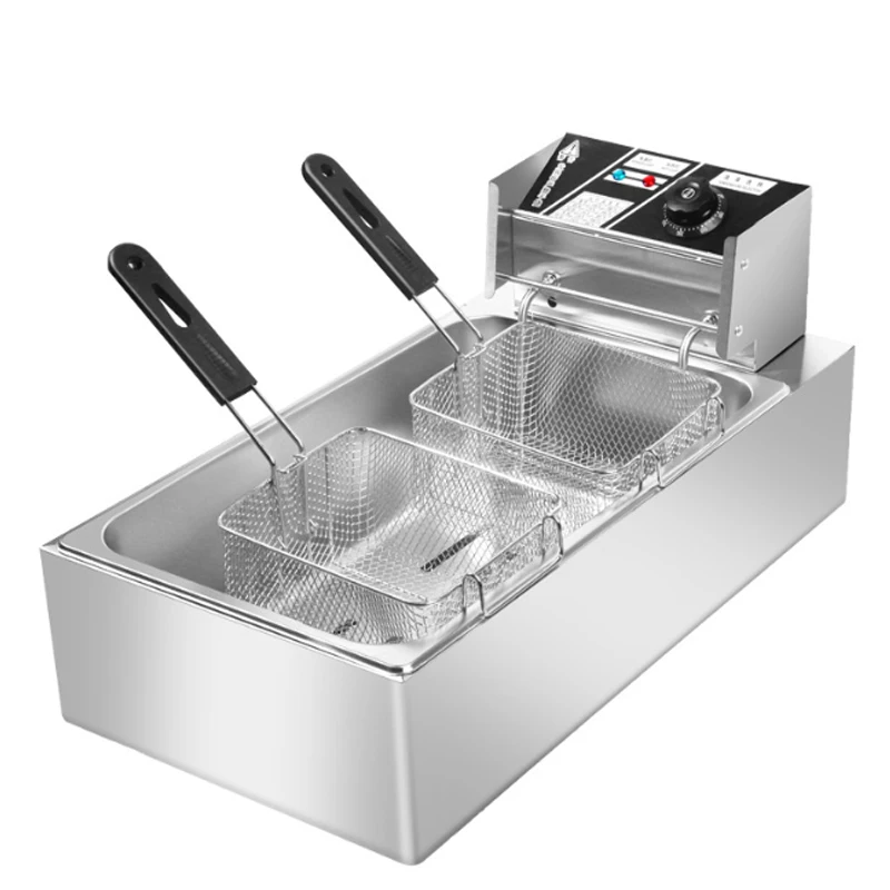 상업용 전기 프라이어 더블 실린더 스테인리스 대용량 프렌치 프라이 치킨 버거 팬, 프렌치프라이 
