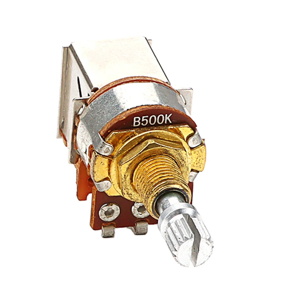 

Potentiometer Push Button Split Shaft Guitar Stereo Small Volume Control Metal 500k