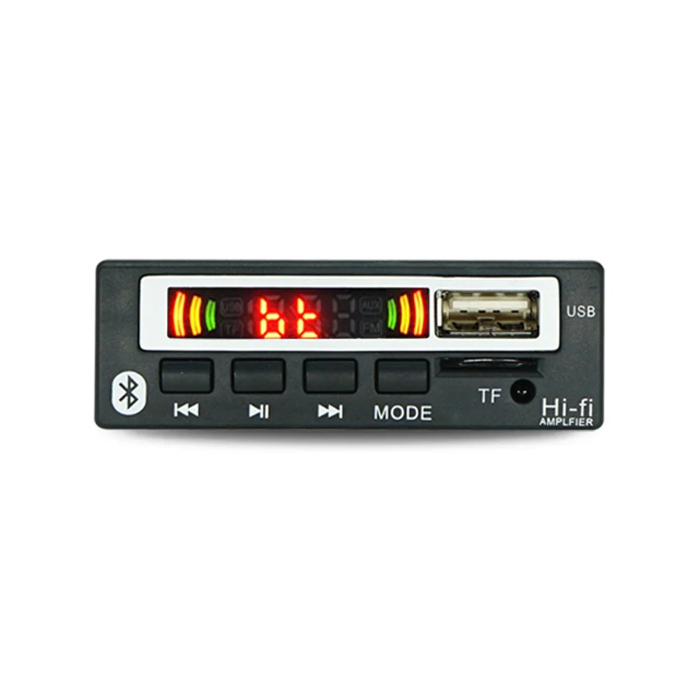 Audio power amplifier board Wireless Bluetooth 5V 12V MP3 WMA Decoder Board Audio Module Support USB TF FM Radio Module For Car Accessories