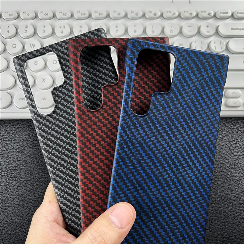 Frameless Carbon Fiber Matte Feel Hard PC Case For Samsung Galaxy S22 S21 Note 10 20 Plus Ultra 5G Protector Bumper Shell Cover galaxy s22+ wallet case