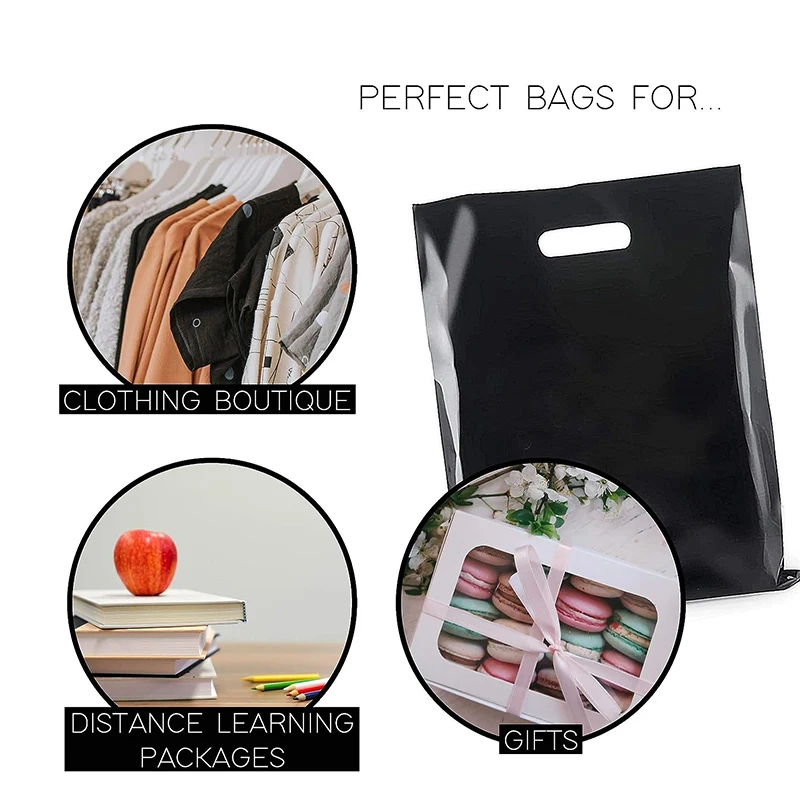 맞춤형 플라스틱 가방, 폴리 포장 인쇄, 맞춤형 로고, 비즈니스 핸들 가방, 선물 쇼핑용, 인쇄 수수료 미포함