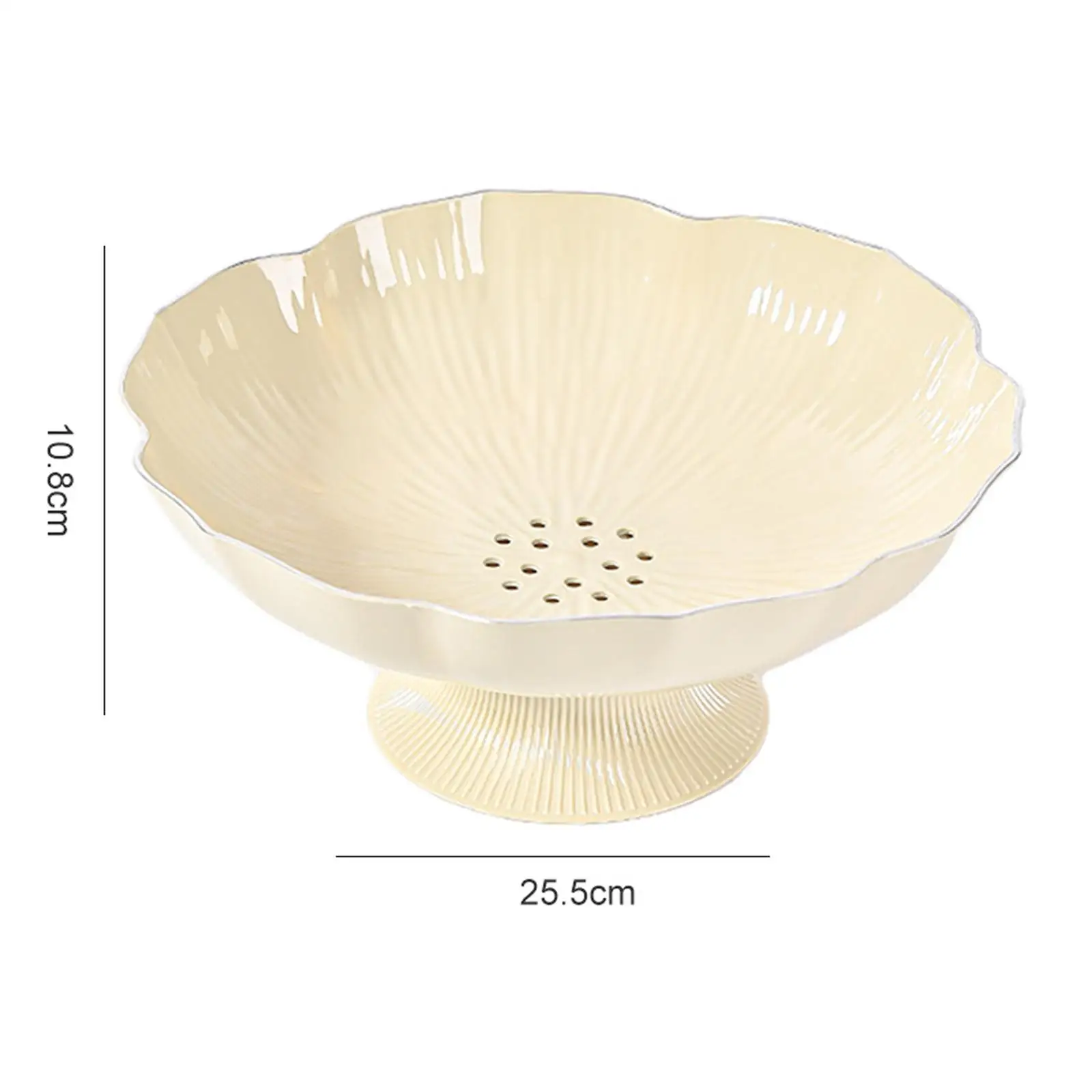 Decorative Pedestal Bowl Countertop Multifunctional Round Fruit Holder for