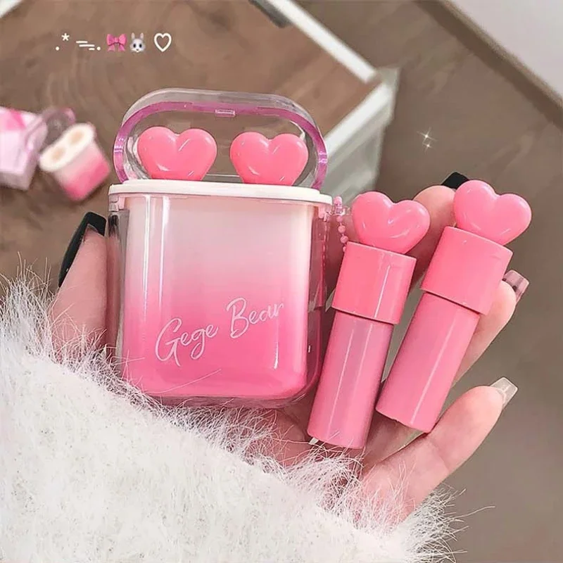 Rose Pink Liquid Lipstick Mirror Water Lip Gloss Matte Velvet Lip Glaze Combination Long Lasting Tint Cosmetic Kits Lipgloss