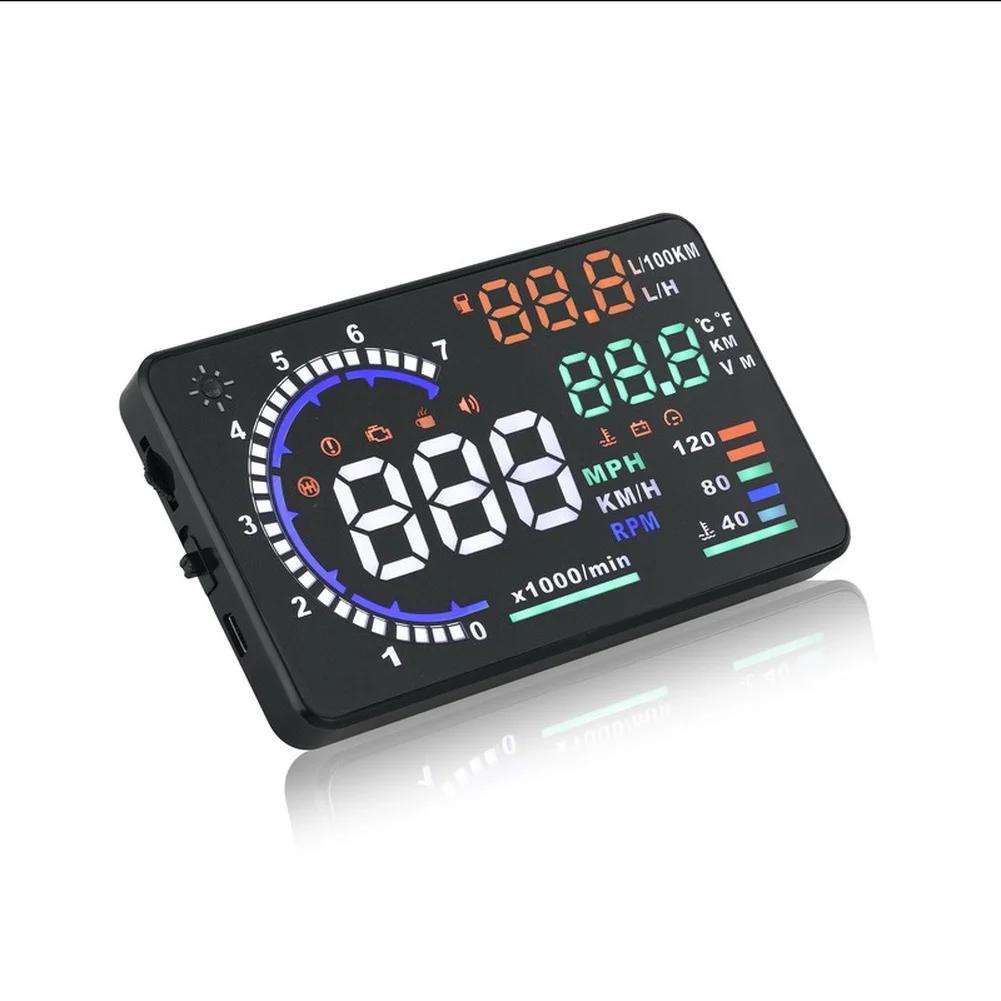 차량 속도 RPM 냉각수 온도 전압 연료 MPG OBD2 인터페이스 실시간 데이터 자동 밝기 조절 헤드업 디스플레이