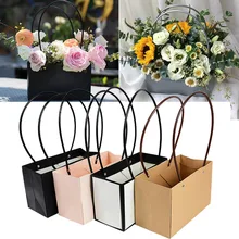 

1Pcs Paperboard Wrapping Paper Bags For Wedding Flower Packaging Gift Cases Packing Boxes Portable Gift Boxes Bouquet Packing