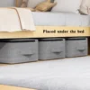 Large Capacity Clothing Storage Bag, Clothing Organizer, Bedroom Wardrobe Closet Bag, Portable Handles, Collapsible, Gray 3