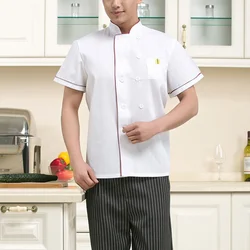 Basic Chef Jackets Mens Coat Uniform Catering Jacket Clothing Casual Basic Chef Jackets Mens Vests White Men Short Sleeve