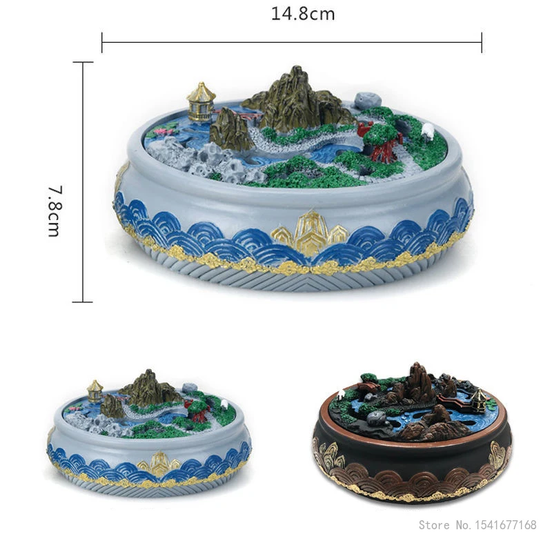 Creative Micro Landscape Incense Burner Resin, Household Indoor Tea Room Decorations, Mosquito Incense, Aromatherapy Burner, 1Pc