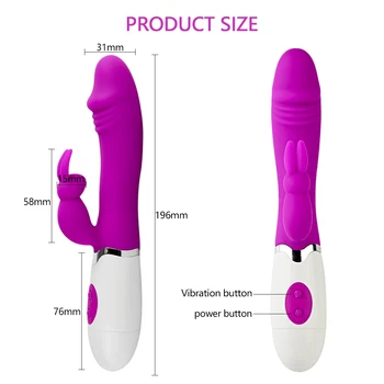 Rabbit Vibrators Vagina G Spot Clitoris Nipple Dual Stimulator Massager Vibration Silicone Waterproof Sex Toys Masturbators 4