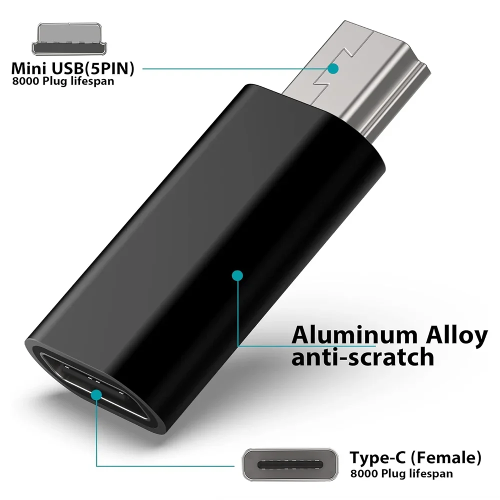 Universal USB-C to Mini USB Adapter Set - Multi-Pack Options Available