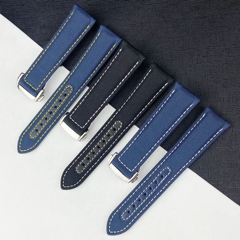 

Watch Band for Omega SEAMASTER 300 AT150 DE VILLE SPEEDMASTER Nylon Leather Watch Strap Watch Accessories Watch Bracelets