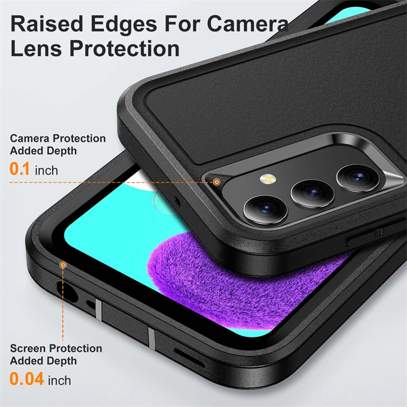 Heavy Armor Shockproof Phone Case with Hard Plastic Frame and Soft TPU Back Cover