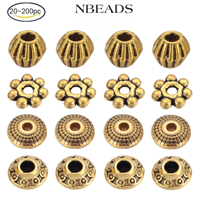 50pcs Spacer Metal Bead Tibetan Color Alloy Loose Spacers Beads For Earring  Necklace Bracelet Jewelry Making Findings Diy - Jewelry Findings &  Components - AliExpress