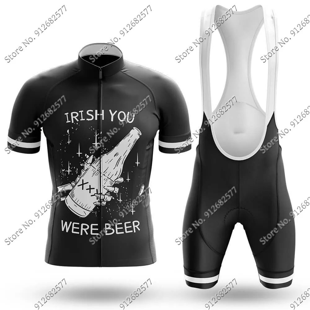 2022 Irish You Were Beer Cycling Jersey Set Bicycle Clothing Road Bike Shirts Suit Bicycle Bib