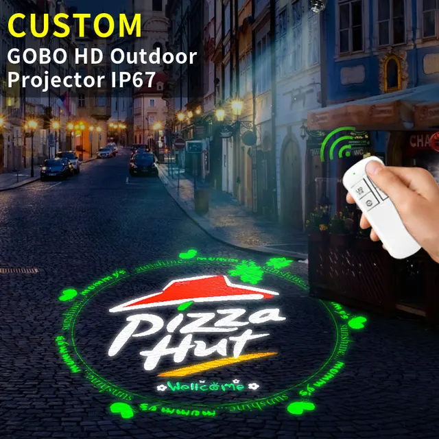 Custom Logo Led Gobo Projector Hd Sign Indoor/Outdoor Use Ip67 Waterproof Rotating Advertising Image Projection Door Lamp 1
