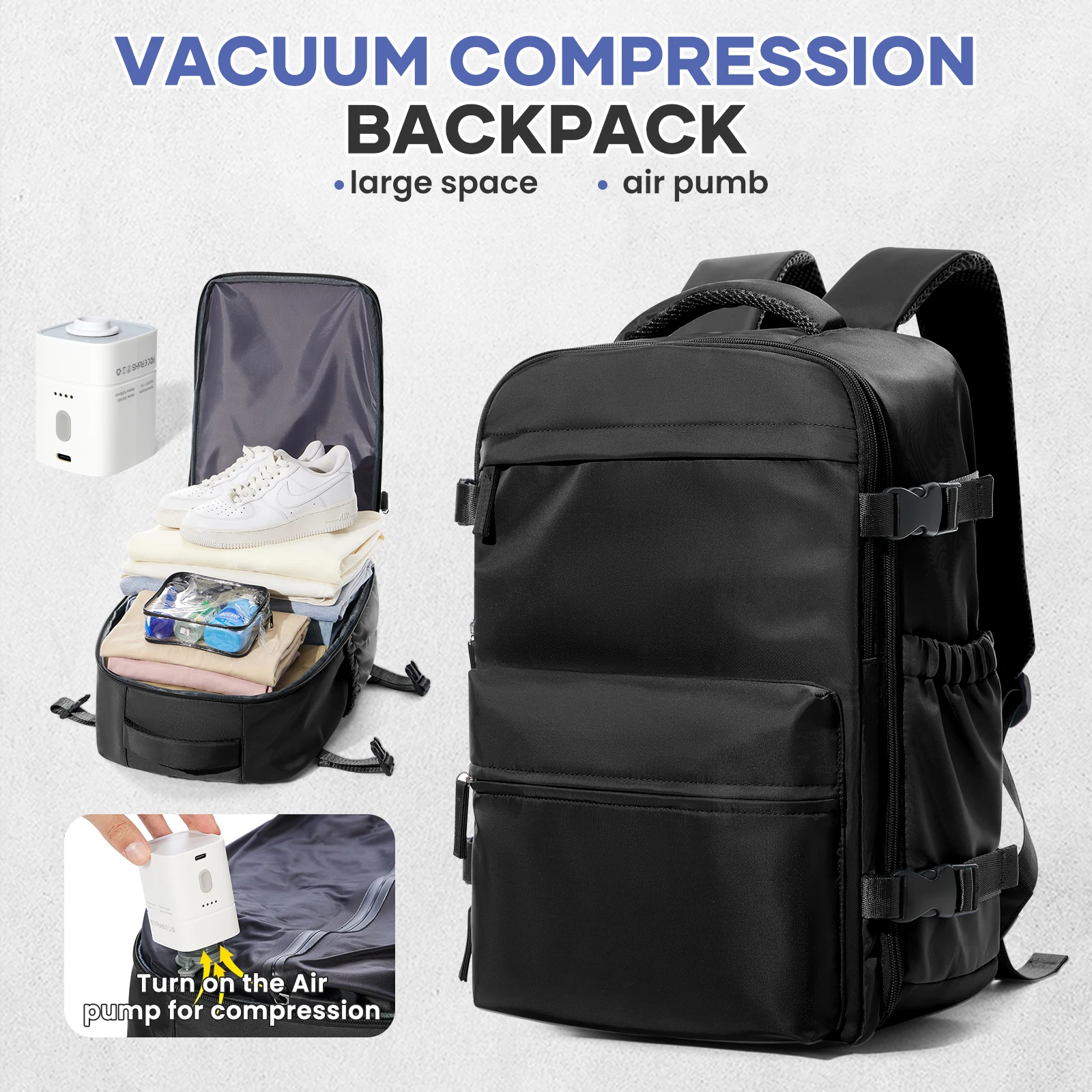 Vacuum Backpack Travel Bag for Men Large Capacity Backpack Business Laptop Backpack Women Men Expandable Backpack School Bag Vacuum Backpack Travel Bag for Men Large Capacity Backpack Business Laptop Backpack Women Men Expandable Backpack School Bag