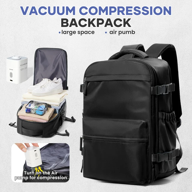 Vacuum Backpack Travel Bag for Men Large Capacity Backpack Business Laptop Backpack Women Men Expandable Backpack School Bag