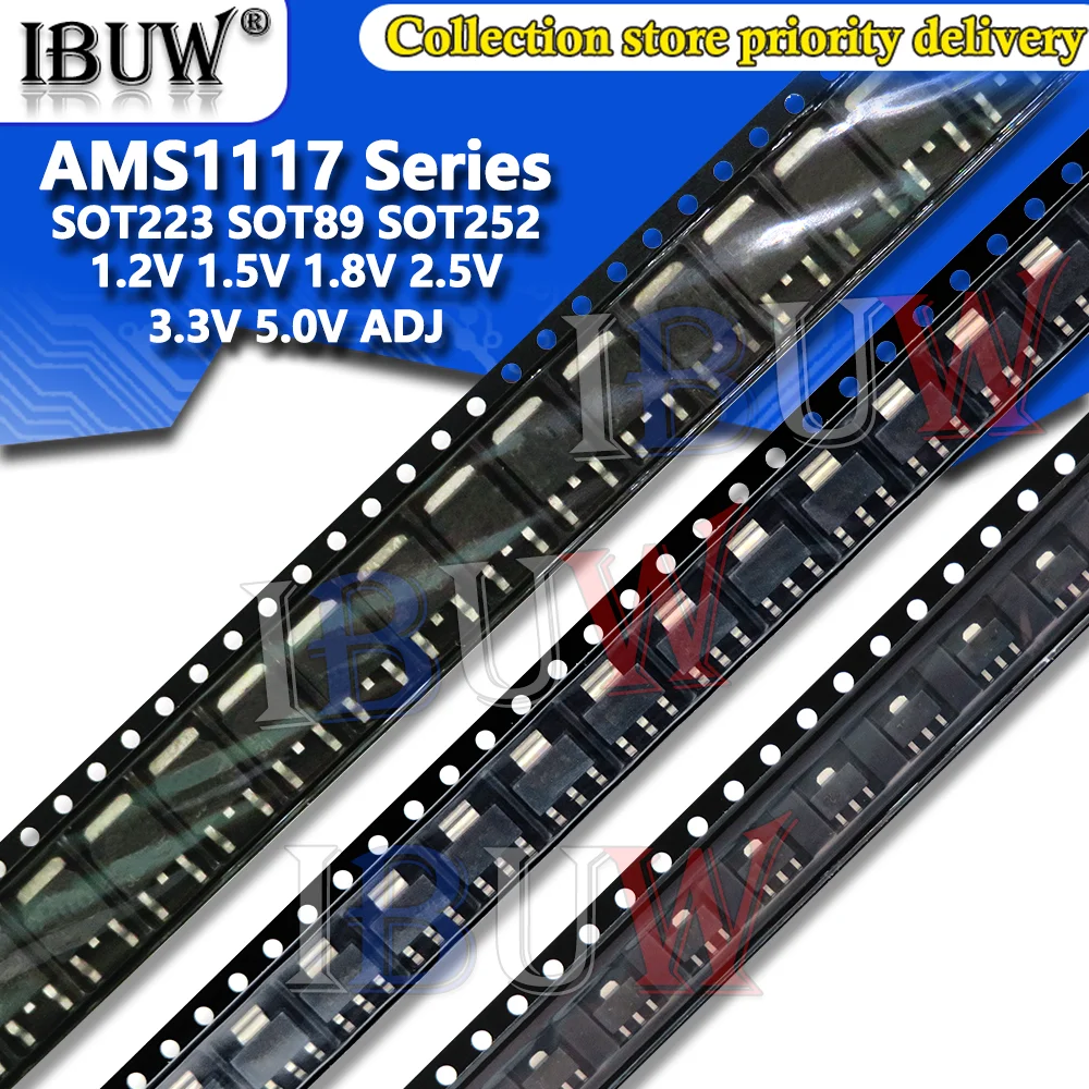 10PCS AMS1117 AMS1117-3.3V AMS1117-ADJ AMS1117-1.8V AMS1117-1.2V AMS1117-5.0V AMS1117-2.5V AMS1117-3.3 AMS1117-5.0