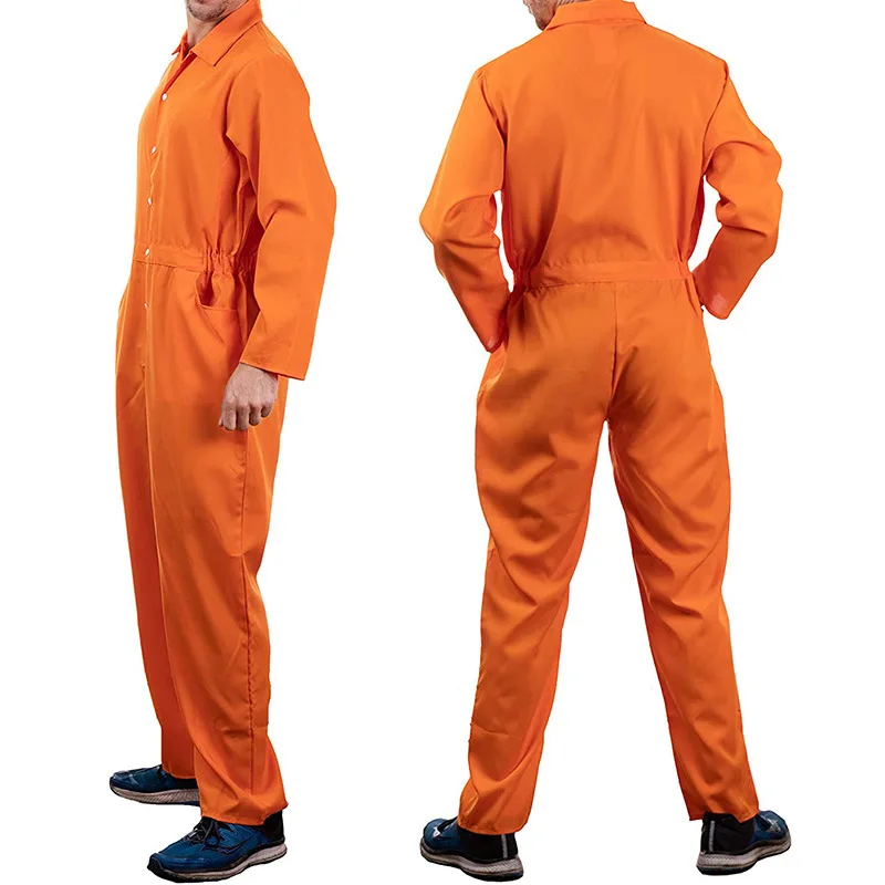 Disfraz de prisionero americano para hombre y mujer, mono, Tops, pantalones,  uniforme de prisión naranja para adultos, disfraz de Halloween - AliExpress