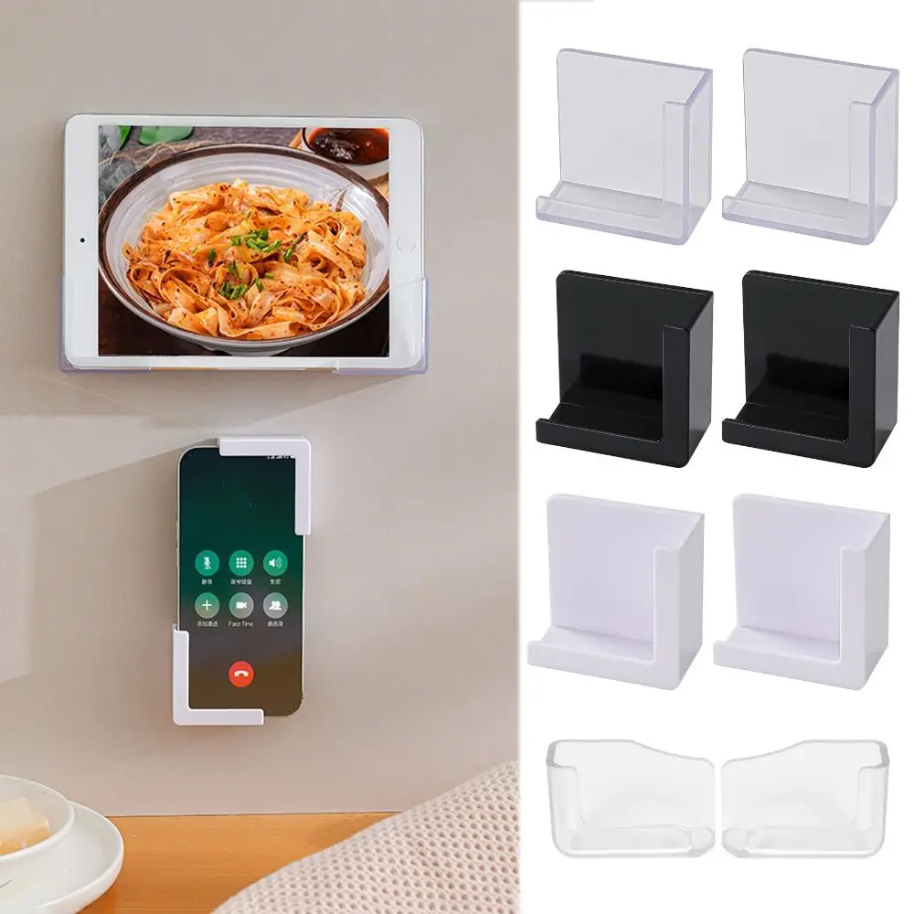 Self-adhesive Wall Mounted Mobile Phone Holder Split Type Tablet Computer Stand Multi-functional Charging Rack Durable Bracket 6