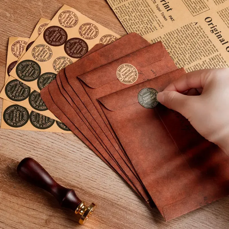 Vintage Envelopes Kraft Paper Letter Writing Wedding Party Invitation Card Bag Gifts Bags Envelopes Sealing Stickers 20pcs/set kraft paper envelopes mailing envelopes gift card envelopes