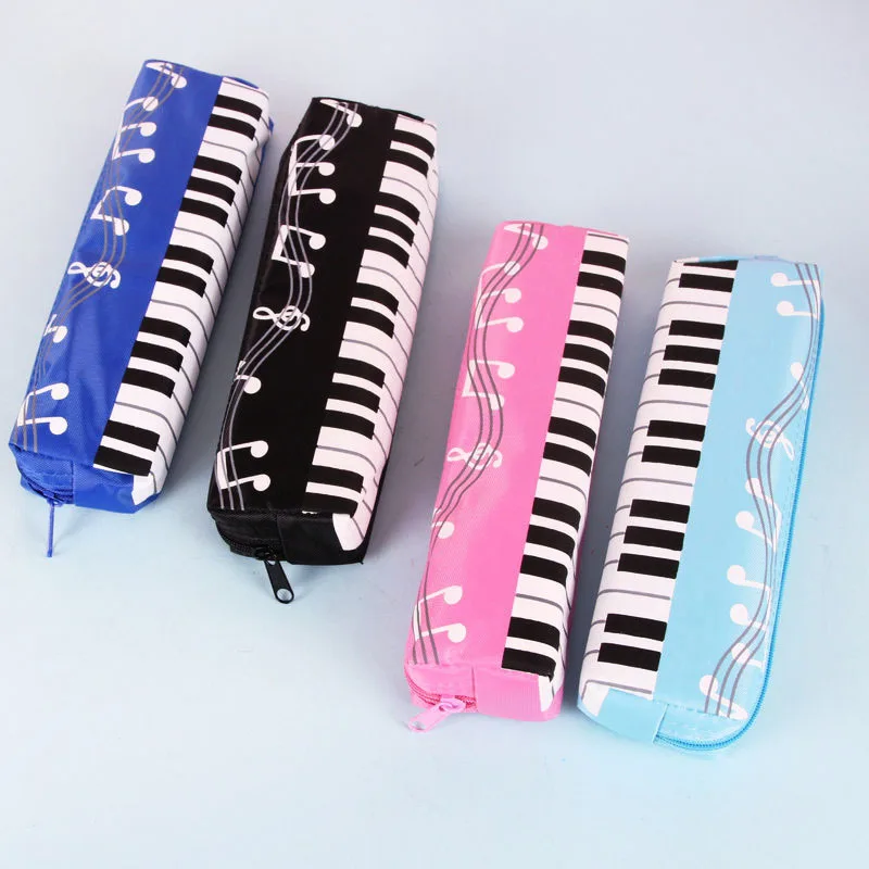 

Creative Novelty Student Pencil Case Square Single Layer Oxford Cloth Pen Bag for Girls Boy Musical Note Piano Stationery Pouch