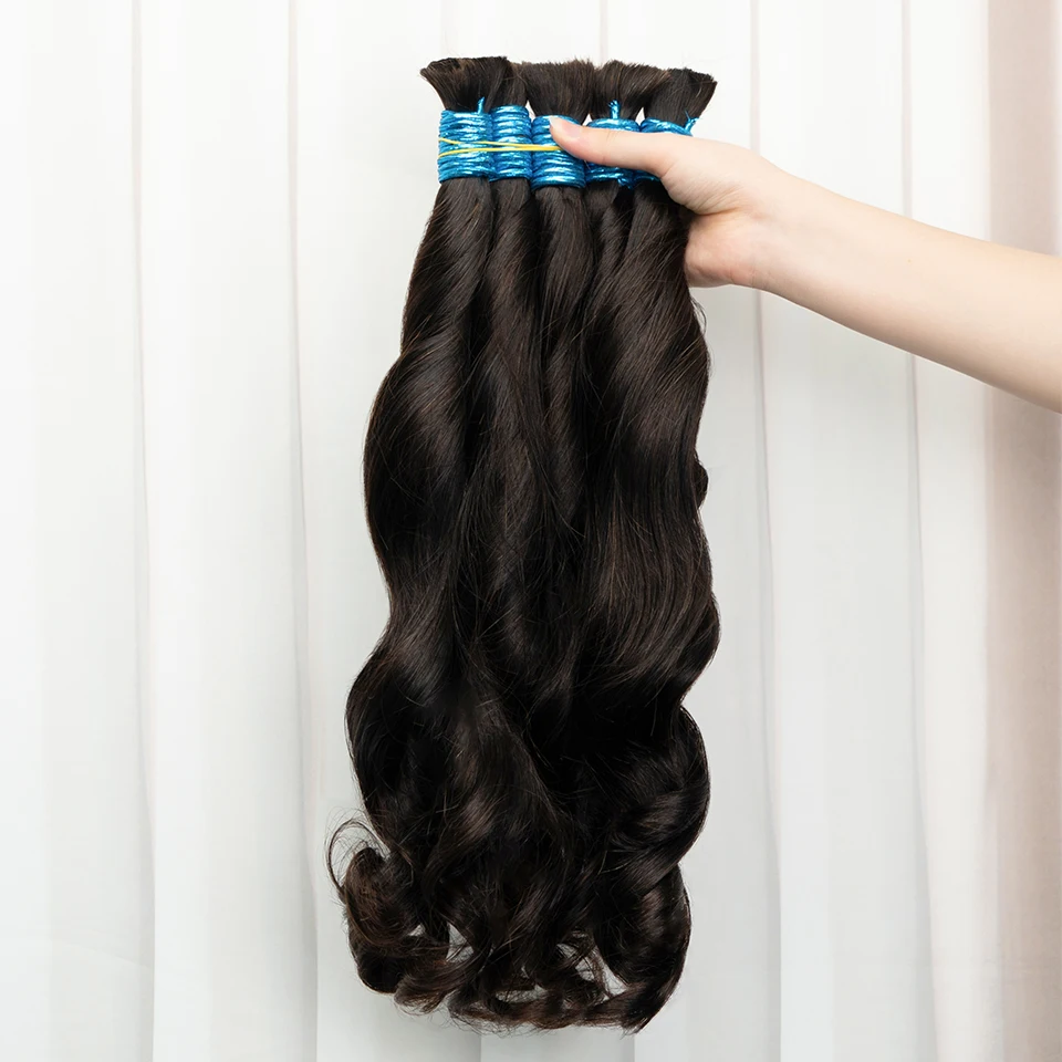 Human Hair Bulk Loose Wave No Weft Hair Bundles For Braiding Deep Extensions Brazilian Natural Black Human Braiding