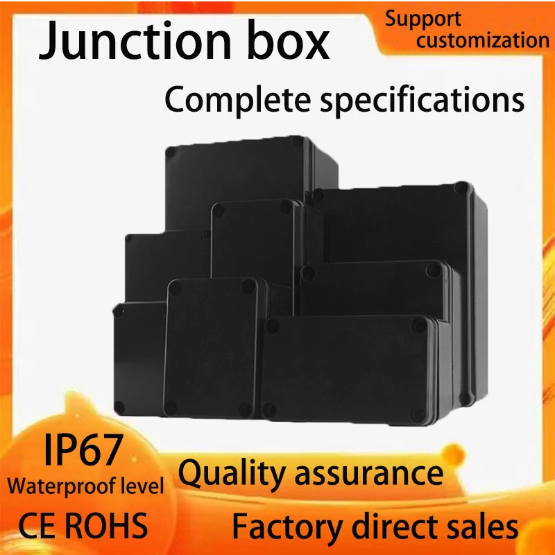 Plastic Waterproof Box ABS Flame-Retardant Outdoor Waterproof Junction Box IP67 Electrical Instrument Enclosure Sealing Box