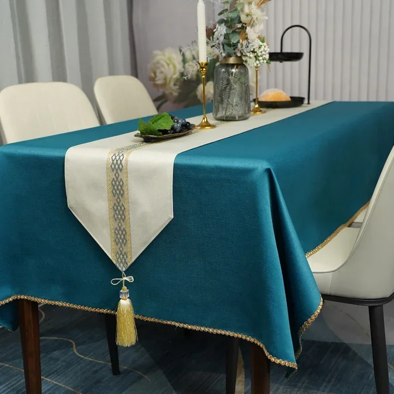 

High quality modern minimalist hotel rectangular high-end waterproof dining table tablecloth