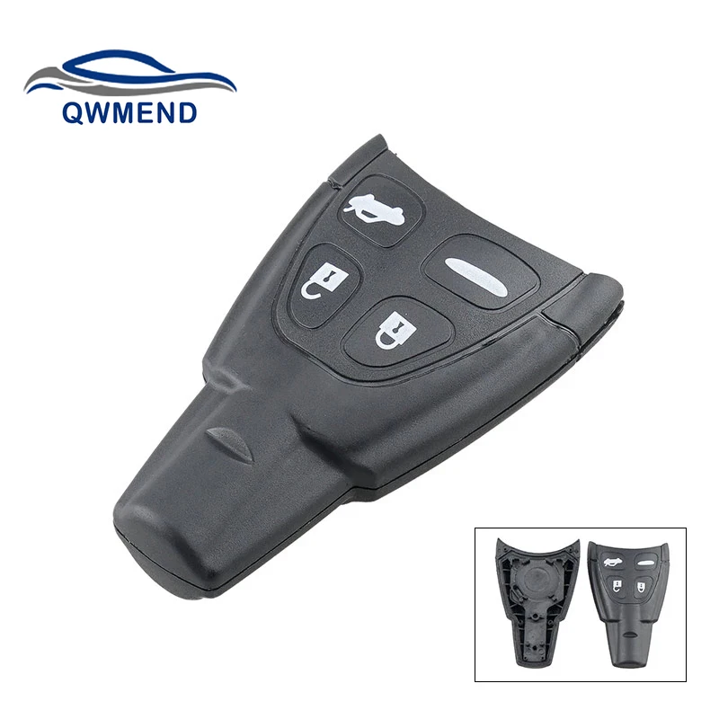 QWMEND 4 Buttons Smart Car Key Shell for SAAB 9-3 93 9.3 9-5 95 9.5 2003-2011 Replacement Car Remote Key Fob Case Keyless Entry ​3 4 buttons car key shell fob remote control case keyless entry for ford escape exursion explorer mercury key replacement cover