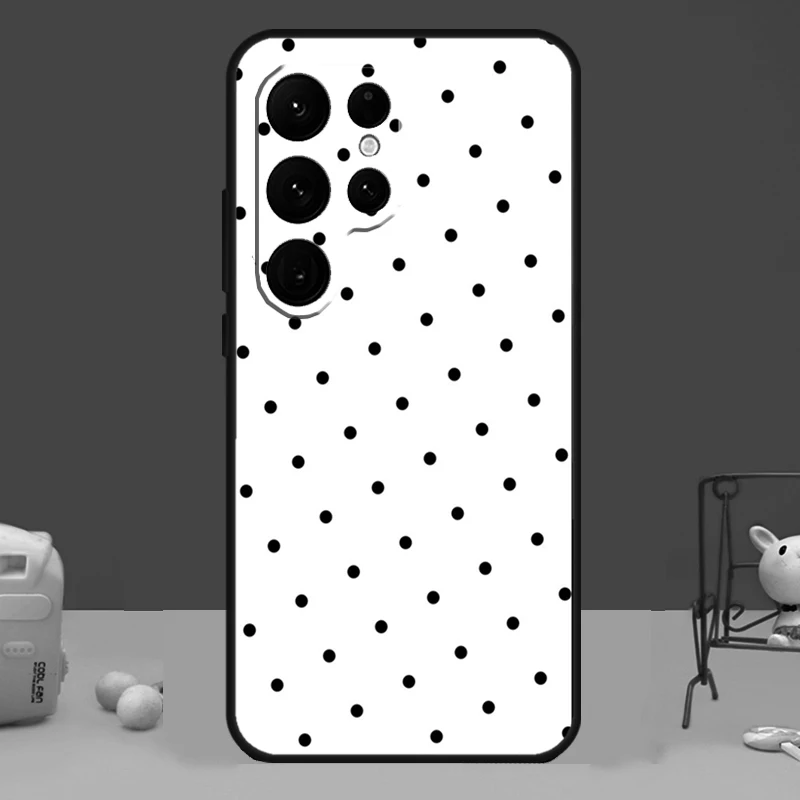 Chic Black and White Polka Dot Phone Case Cover