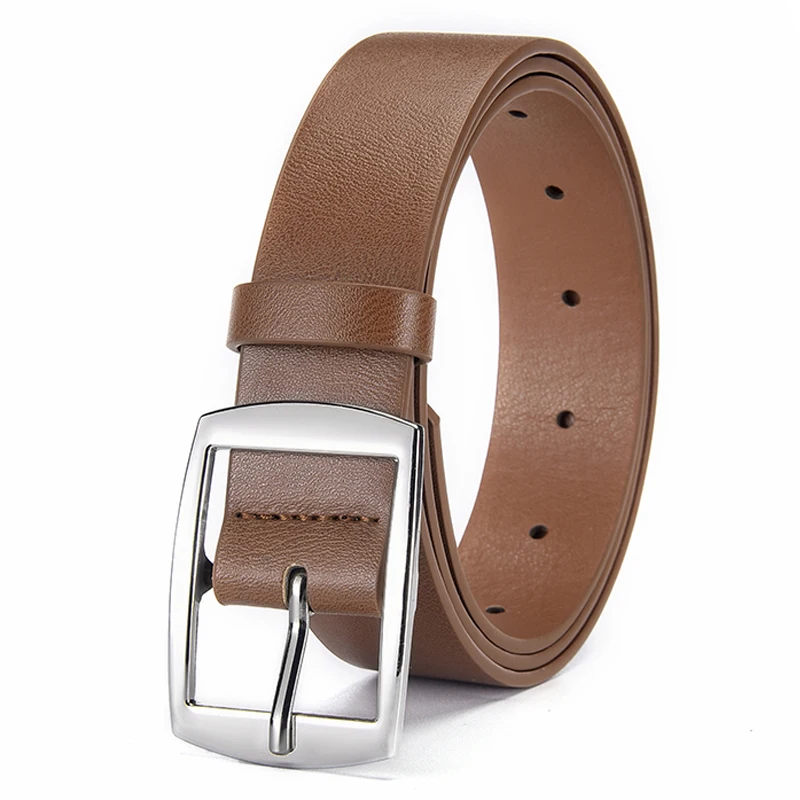 חגורת מתכת חדשה לגברים עם אבזם פין, אביזר עסקי לפנאי, חגורת מעצב לג'ינסים, חגורת מותאמת למותן במידות גדולות, למתנות אידיאליות