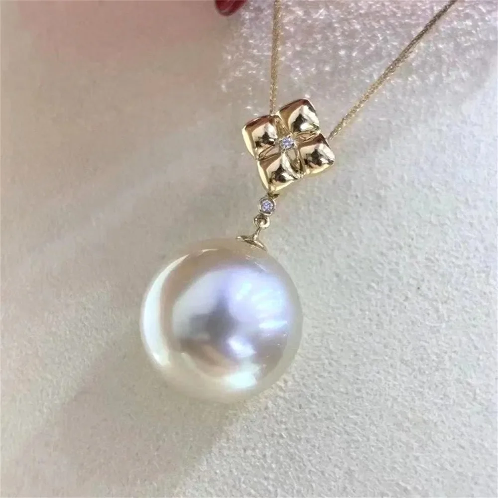 

DIY Pearl Accessories S925 Sterling Silver Pendant with Empty Support K Gold Jade Necklace Set Fit 8-12mm Oval D328