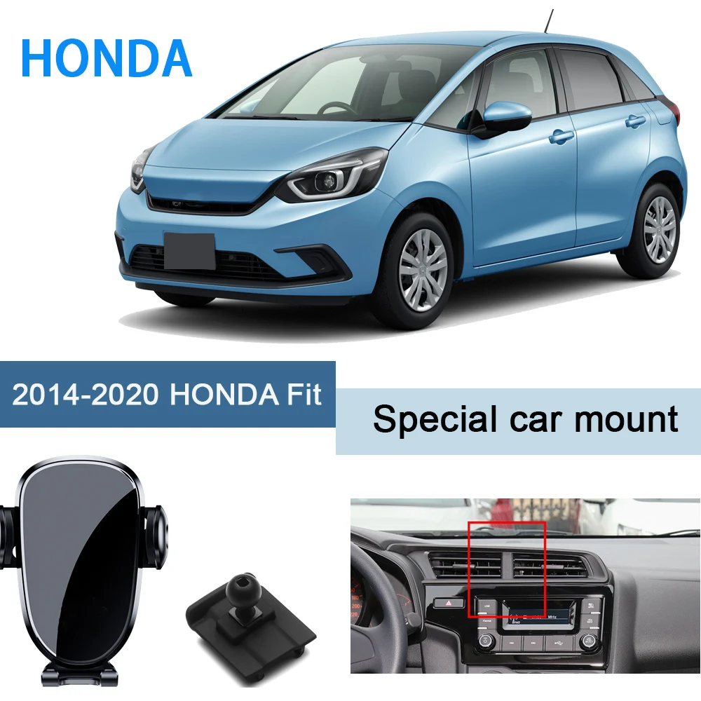 

【HONDA】Car Phone Holder For Honda fit jazz 2014-2020 Car Styling Bracket GPS Gravity type car phone holder Stand Rotatable Suppo