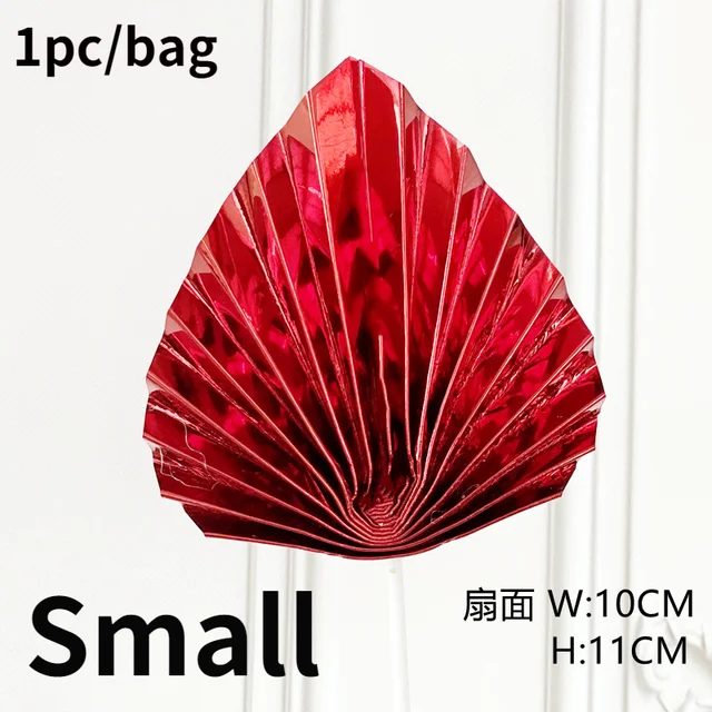 Palm Spear Cake Topper Happy Birthday Palm Leaf Decoration Cake Decorating Wedding Baking Dessert Table Party Favors Mirror-Red-Small